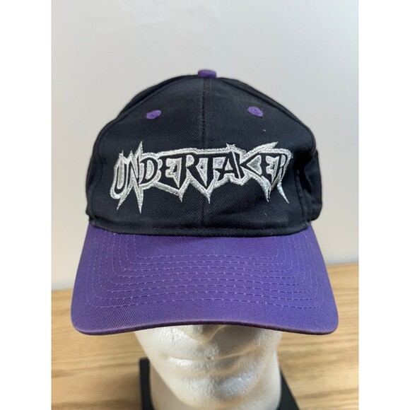 Vintage 1998 Undertaker WWF 90s Hat Snapback Cap‎ Purple Black WWE Wrestling - Picture 1 of 8